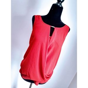 Suzy Shier | Deep Red Sleeveless Blouse